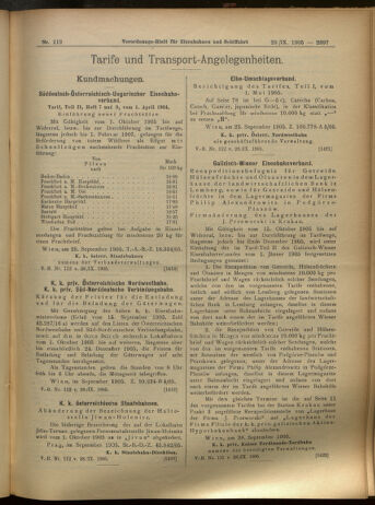 Verordnungs-Blatt für Eisenbahnen und Schiffahrt: Veröffentlichungen in Tarif- und Transport-Angelegenheiten 19050928 Seite: 5