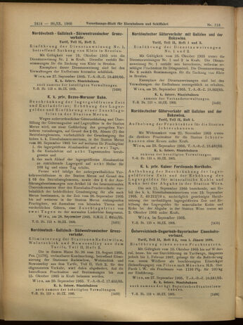 Verordnungs-Blatt für Eisenbahnen und Schiffahrt: Veröffentlichungen in Tarif- und Transport-Angelegenheiten 19050930 Seite: 6