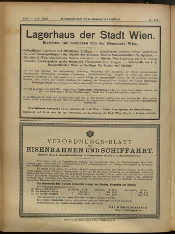 Verordnungs-Blatt für Eisenbahnen und Schiffahrt: Veröffentlichungen in Tarif- und Transport-Angelegenheiten 19051003 Seite: 16