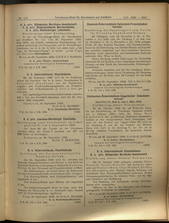 Verordnungs-Blatt für Eisenbahnen und Schiffahrt: Veröffentlichungen in Tarif- und Transport-Angelegenheiten 19051003 Seite: 7