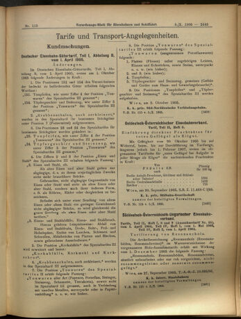 Verordnungs-Blatt für Eisenbahnen und Schiffahrt: Veröffentlichungen in Tarif- und Transport-Angelegenheiten 19051005 Seite: 5