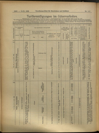 Verordnungs-Blatt für Eisenbahnen und Schiffahrt: Veröffentlichungen in Tarif- und Transport-Angelegenheiten 19051010 Seite: 11