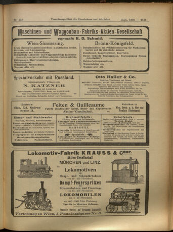 Verordnungs-Blatt für Eisenbahnen und Schiffahrt: Veröffentlichungen in Tarif- und Transport-Angelegenheiten 19051012 Seite: 11