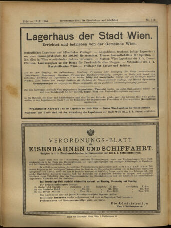 Verordnungs-Blatt für Eisenbahnen und Schiffahrt: Veröffentlichungen in Tarif- und Transport-Angelegenheiten 19051012 Seite: 20