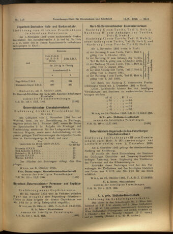 Verordnungs-Blatt für Eisenbahnen und Schiffahrt: Veröffentlichungen in Tarif- und Transport-Angelegenheiten 19051012 Seite: 7