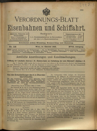 Verordnungs-Blatt für Eisenbahnen und Schiffahrt: Veröffentlichungen in Tarif- und Transport-Angelegenheiten