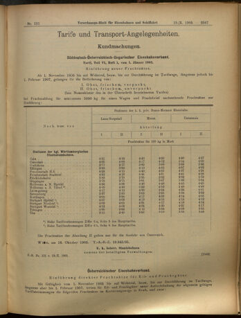 Verordnungs-Blatt für Eisenbahnen und Schiffahrt: Veröffentlichungen in Tarif- und Transport-Angelegenheiten 19051019 Seite: 7