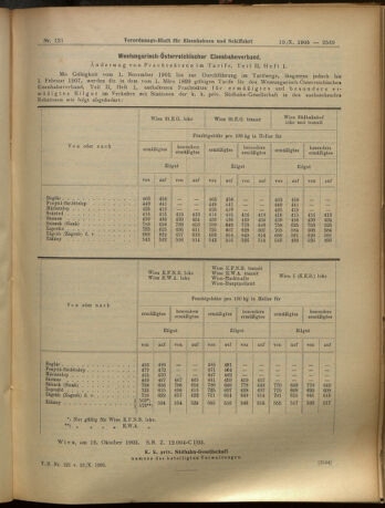 Verordnungs-Blatt für Eisenbahnen und Schiffahrt: Veröffentlichungen in Tarif- und Transport-Angelegenheiten 19051019 Seite: 9