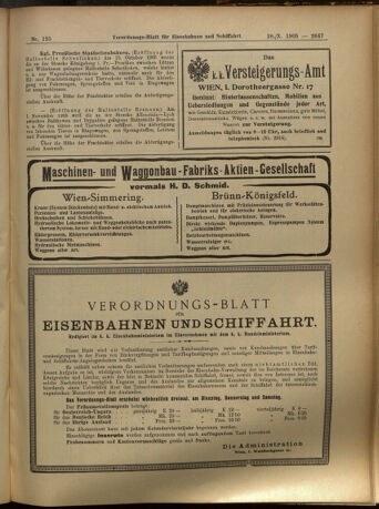 Verordnungs-Blatt für Eisenbahnen und Schiffahrt: Veröffentlichungen in Tarif- und Transport-Angelegenheiten 19051028 Seite: 11