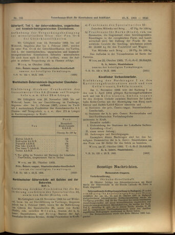 Verordnungs-Blatt für Eisenbahnen und Schiffahrt: Veröffentlichungen in Tarif- und Transport-Angelegenheiten 19051028 Seite: 9