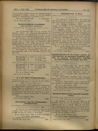 Verordnungs-Blatt für Eisenbahnen und Schiffahrt: Veröffentlichungen in Tarif- und Transport-Angelegenheiten 19051031 Seite: 8