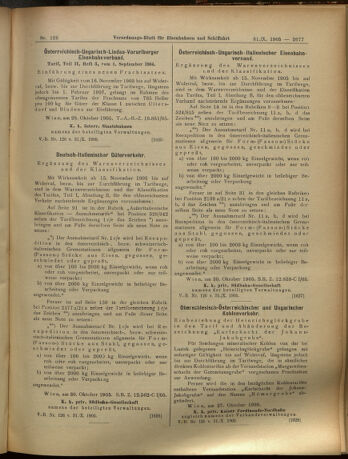 Verordnungs-Blatt für Eisenbahnen und Schiffahrt: Veröffentlichungen in Tarif- und Transport-Angelegenheiten 19051031 Seite: 9