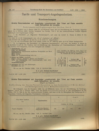 Verordnungs-Blatt für Eisenbahnen und Schiffahrt: Veröffentlichungen in Tarif- und Transport-Angelegenheiten 19051104 Seite: 5