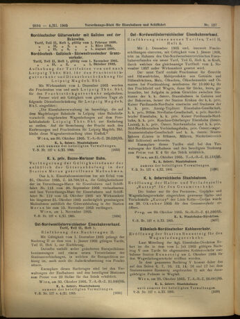 Verordnungs-Blatt für Eisenbahnen und Schiffahrt: Veröffentlichungen in Tarif- und Transport-Angelegenheiten 19051104 Seite: 6