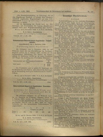 Verordnungs-Blatt für Eisenbahnen und Schiffahrt: Veröffentlichungen in Tarif- und Transport-Angelegenheiten 19051104 Seite: 8