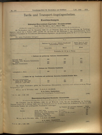 Verordnungs-Blatt für Eisenbahnen und Schiffahrt: Veröffentlichungen in Tarif- und Transport-Angelegenheiten 19051107 Seite: 15