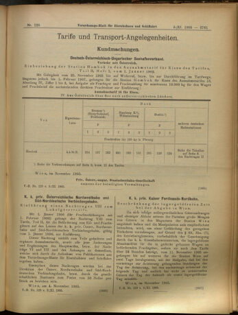 Verordnungs-Blatt für Eisenbahnen und Schiffahrt: Veröffentlichungen in Tarif- und Transport-Angelegenheiten 19051109 Seite: 9