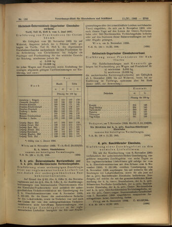 Verordnungs-Blatt für Eisenbahnen und Schiffahrt: Veröffentlichungen in Tarif- und Transport-Angelegenheiten 19051111 Seite: 12