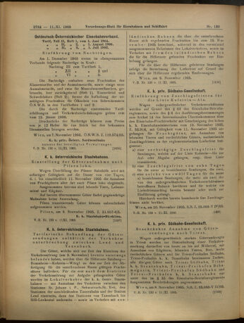 Verordnungs-Blatt für Eisenbahnen und Schiffahrt: Veröffentlichungen in Tarif- und Transport-Angelegenheiten 19051111 Seite: 13