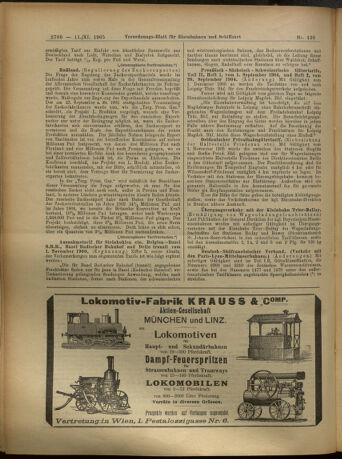 Verordnungs-Blatt für Eisenbahnen und Schiffahrt: Veröffentlichungen in Tarif- und Transport-Angelegenheiten 19051111 Seite: 15