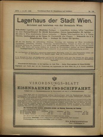 Verordnungs-Blatt für Eisenbahnen und Schiffahrt: Veröffentlichungen in Tarif- und Transport-Angelegenheiten 19051111 Seite: 7