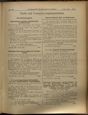 Verordnungs-Blatt für Eisenbahnen und Schiffahrt: Veröffentlichungen in Tarif- und Transport-Angelegenheiten 19051111 Seite: 8