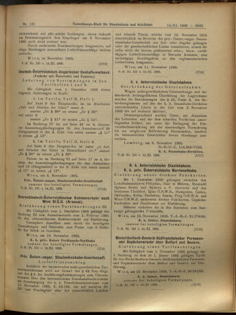 Verordnungs-Blatt für Eisenbahnen und Schiffahrt: Veröffentlichungen in Tarif- und Transport-Angelegenheiten 19051114 Seite: 9