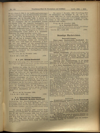 Verordnungs-Blatt für Eisenbahnen und Schiffahrt: Veröffentlichungen in Tarif- und Transport-Angelegenheiten 19051116 Seite: 9