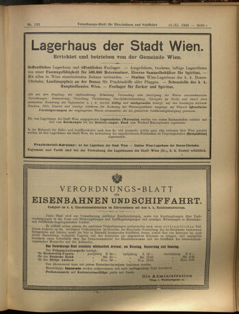 Verordnungs-Blatt für Eisenbahnen und Schiffahrt: Veröffentlichungen in Tarif- und Transport-Angelegenheiten 19051118 Seite: 15