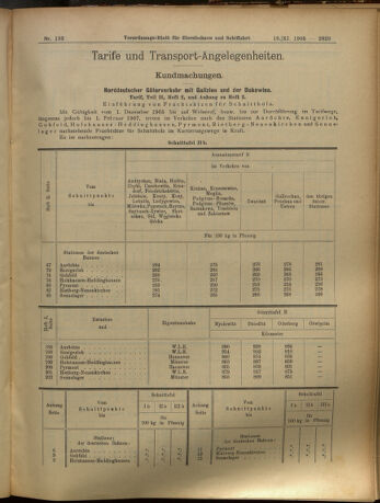 Verordnungs-Blatt für Eisenbahnen und Schiffahrt: Veröffentlichungen in Tarif- und Transport-Angelegenheiten 19051118 Seite: 5