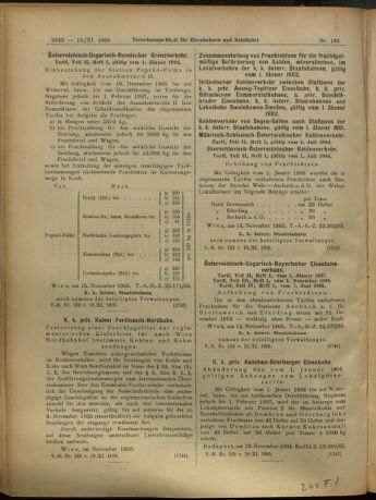 Verordnungs-Blatt für Eisenbahnen und Schiffahrt: Veröffentlichungen in Tarif- und Transport-Angelegenheiten 19051118 Seite: 8