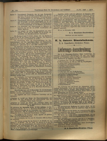 Verordnungs-Blatt für Eisenbahnen und Schiffahrt: Veröffentlichungen in Tarif- und Transport-Angelegenheiten 19051121 Seite: 11