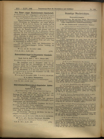 Verordnungs-Blatt für Eisenbahnen und Schiffahrt: Veröffentlichungen in Tarif- und Transport-Angelegenheiten 19051121 Seite: 8