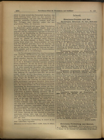 Verordnungs-Blatt für Eisenbahnen und Schiffahrt: Veröffentlichungen in Tarif- und Transport-Angelegenheiten 19051125 Seite: 2