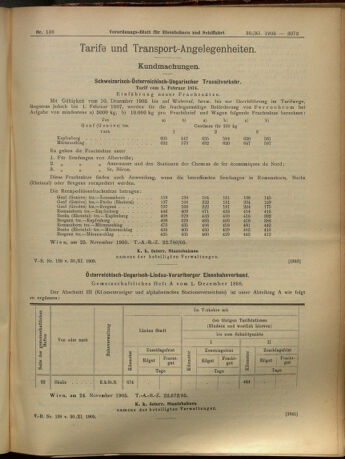 Verordnungs-Blatt für Eisenbahnen und Schiffahrt: Veröffentlichungen in Tarif- und Transport-Angelegenheiten 19051130 Seite: 5