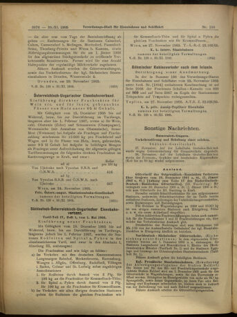 Verordnungs-Blatt für Eisenbahnen und Schiffahrt: Veröffentlichungen in Tarif- und Transport-Angelegenheiten 19051130 Seite: 8