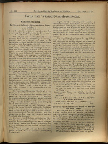 Verordnungs-Blatt für Eisenbahnen und Schiffahrt: Veröffentlichungen in Tarif- und Transport-Angelegenheiten 19051207 Seite: 9