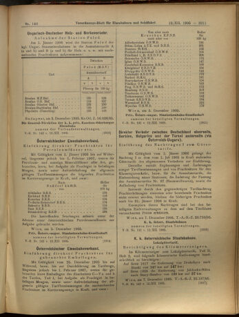 Verordnungs-Blatt für Eisenbahnen und Schiffahrt: Veröffentlichungen in Tarif- und Transport-Angelegenheiten 19051212 Seite: 11