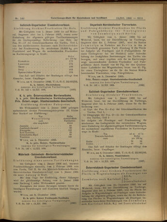 Verordnungs-Blatt für Eisenbahnen und Schiffahrt: Veröffentlichungen in Tarif- und Transport-Angelegenheiten 19051212 Seite: 15