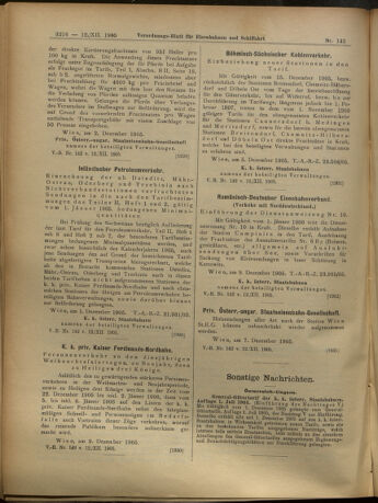 Verordnungs-Blatt für Eisenbahnen und Schiffahrt: Veröffentlichungen in Tarif- und Transport-Angelegenheiten 19051212 Seite: 16