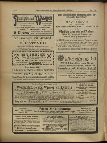 Verordnungs-Blatt für Eisenbahnen und Schiffahrt: Veröffentlichungen in Tarif- und Transport-Angelegenheiten 19051214 Seite: 16