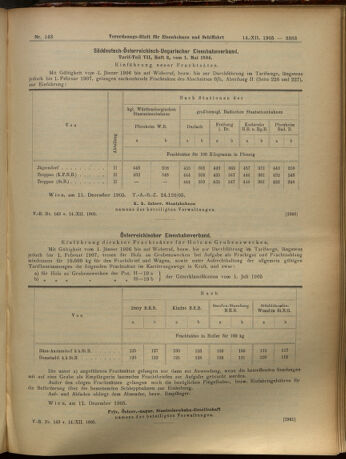 Verordnungs-Blatt für Eisenbahnen und Schiffahrt: Veröffentlichungen in Tarif- und Transport-Angelegenheiten 19051214 Seite: 19