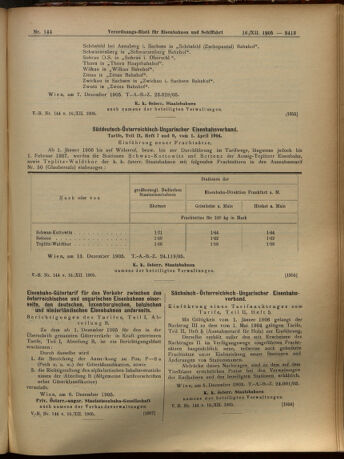 Verordnungs-Blatt für Eisenbahnen und Schiffahrt: Veröffentlichungen in Tarif- und Transport-Angelegenheiten 19051216 Seite: 13