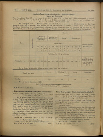 Verordnungs-Blatt für Eisenbahnen und Schiffahrt: Veröffentlichungen in Tarif- und Transport-Angelegenheiten 19051216 Seite: 14