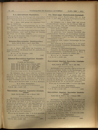 Verordnungs-Blatt für Eisenbahnen und Schiffahrt: Veröffentlichungen in Tarif- und Transport-Angelegenheiten 19051216 Seite: 15