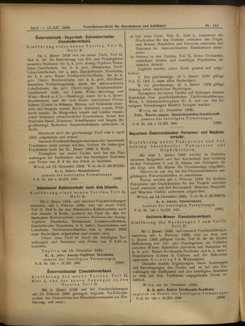 Verordnungs-Blatt für Eisenbahnen und Schiffahrt: Veröffentlichungen in Tarif- und Transport-Angelegenheiten 19051216 Seite: 18