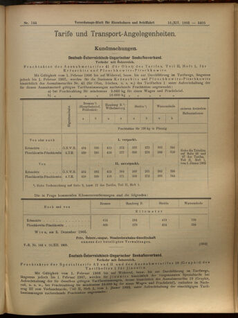 Verordnungs-Blatt für Eisenbahnen und Schiffahrt: Veröffentlichungen in Tarif- und Transport-Angelegenheiten 19051216 Seite: 5