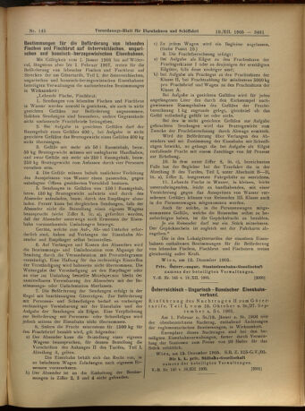 Verordnungs-Blatt für Eisenbahnen und Schiffahrt: Veröffentlichungen in Tarif- und Transport-Angelegenheiten 19051219 Seite: 13