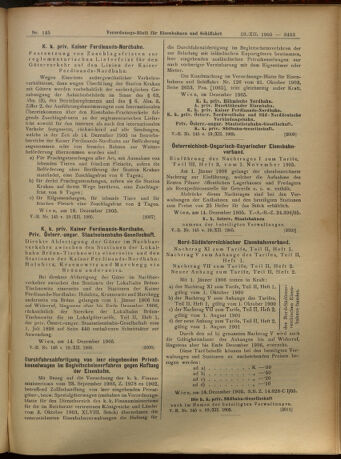 Verordnungs-Blatt für Eisenbahnen und Schiffahrt: Veröffentlichungen in Tarif- und Transport-Angelegenheiten 19051219 Seite: 15