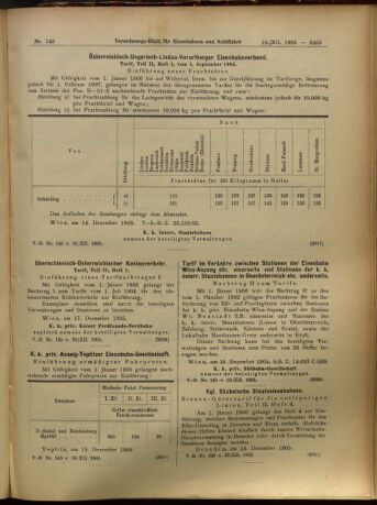 Verordnungs-Blatt für Eisenbahnen und Schiffahrt: Veröffentlichungen in Tarif- und Transport-Angelegenheiten 19051219 Seite: 17